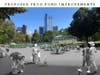 The Frog Pond area is proposed to be enhanced with visitor support services like an expansion of the children’s playground with diverse play opportunities, expanding the Frog Pond pavilion and amenities, and improving infrastructure for multi-season event