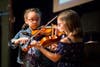 Young CCM students and sisters perform a beautiful violin duet.