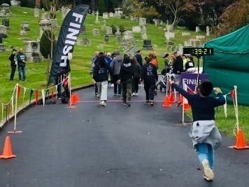 Participants take part in the 2021 5K Run/Walk at Kensico Cemetery on Oct. 31.