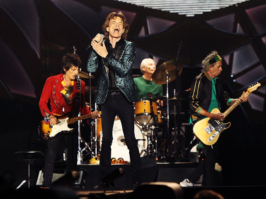 The Rolling Stones performing.