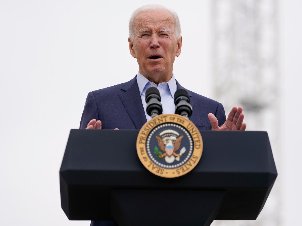 President Joe Biden speaks about infrastructure investments at the LA Metro, D Line (Purple) Extension Transit Project - Section 3, in Los Angeles, Thursday, Oct. 13, 2022. 
