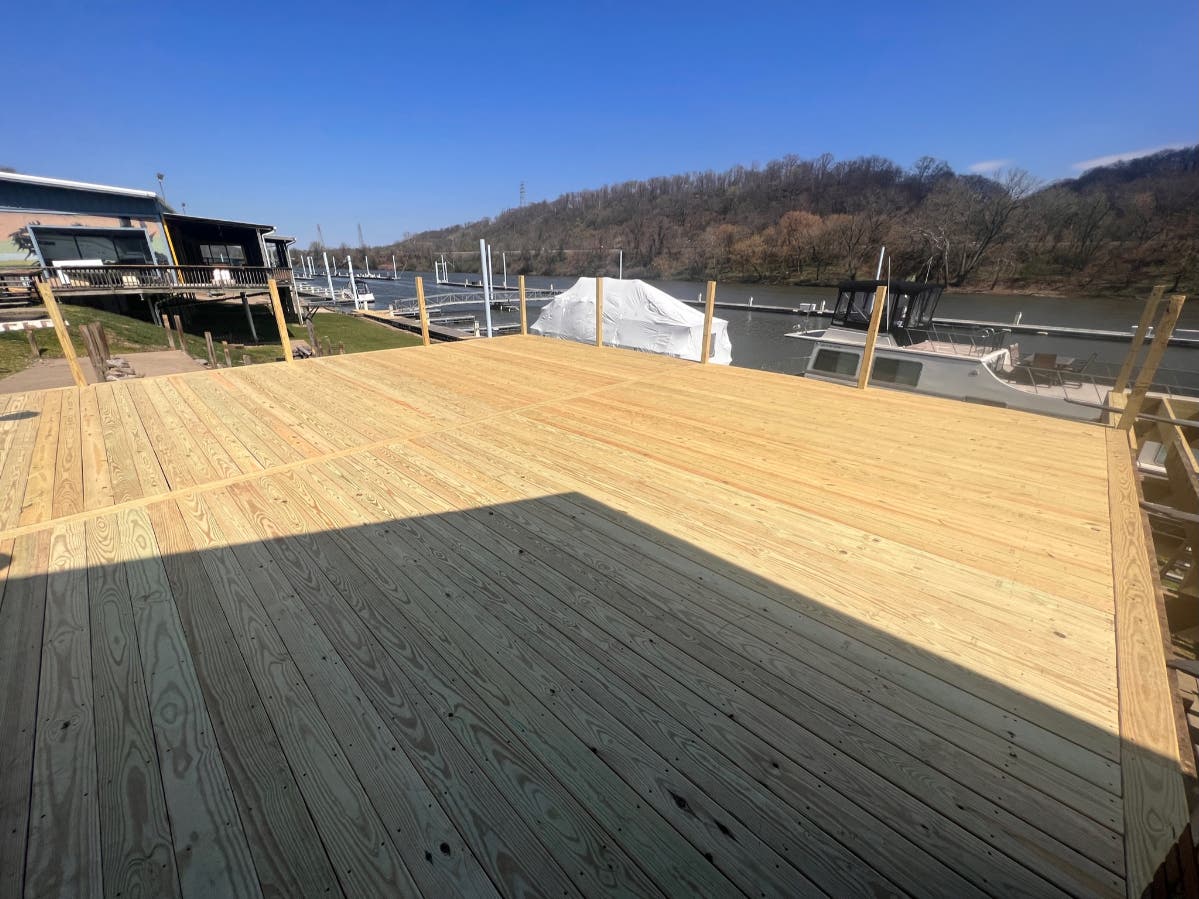 The new bar's outside deck.