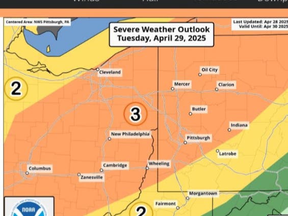 Pittsburgh Under Enhanced Risk Of Severe Storms, Possible Tornadoes ...