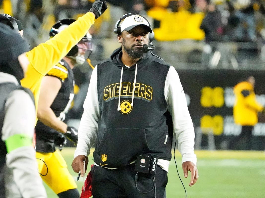Former Pittsburgh Steelers head coach Mike Tomlin stands on the sideline during the second half of an NFL wild-card playoff game against the Houston Texans in Pittsburgh, Monday, Jan. 12, 2026. 