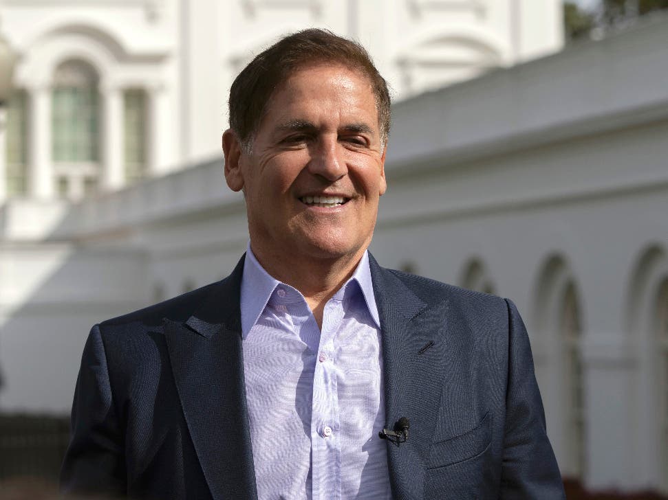 FILE - Businessman Mark Cuban speaks after attending meetings at the White House, March 4, 2024, in Washington. 
