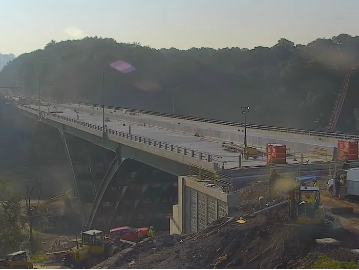 The new Commercial Street Bridge on Monday morning.