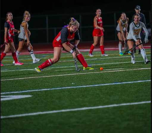 The Peters Township High School women's field hockey  team’s Relationship Abuse Awareness Game on Oct. 5.