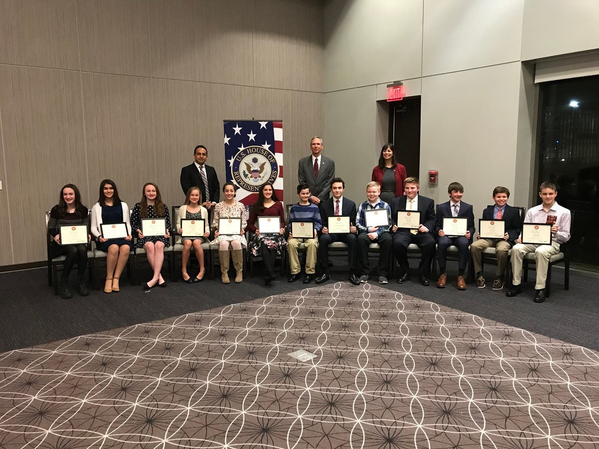 The first, second and third place winners in Congressman Lipinski’s annual All-American Boy and Girl Program.