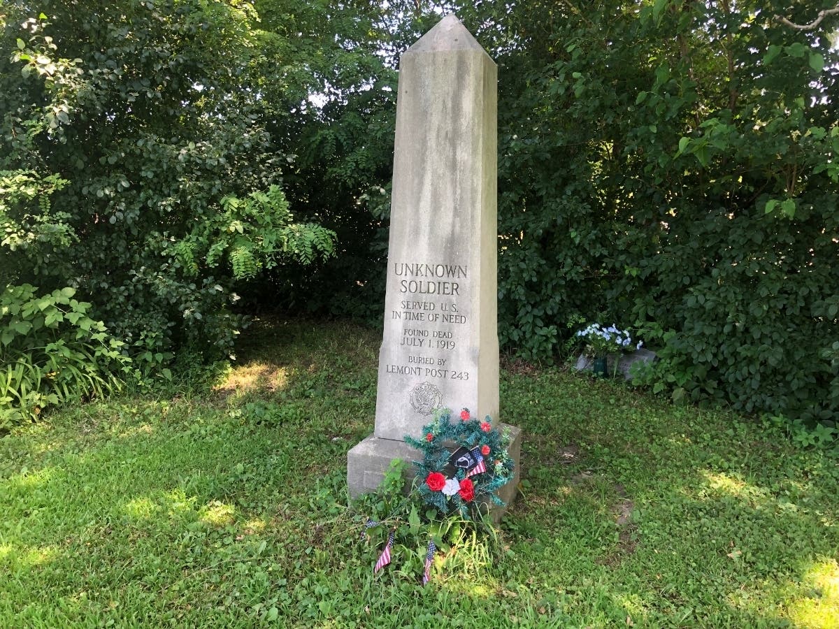 The body of the unknown soldier was taken out of the Sag Canal at Sag Bridge on July 9, 1919.