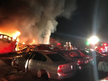 No injuries were reported and the cause of the fire is undetermined.