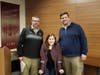 Athletics Director Mike Dwyer, Ellie Fontanetta, Swim Coach Grant Ferkaluk.