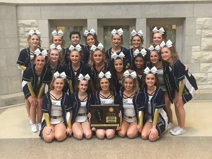 The 2020 IHSA Medium Division Cheerleading State Finals will be contested at Grossinger Motors Arena in Bloomington Friday, Feb. 7, and Saturday, Feb. 8. 