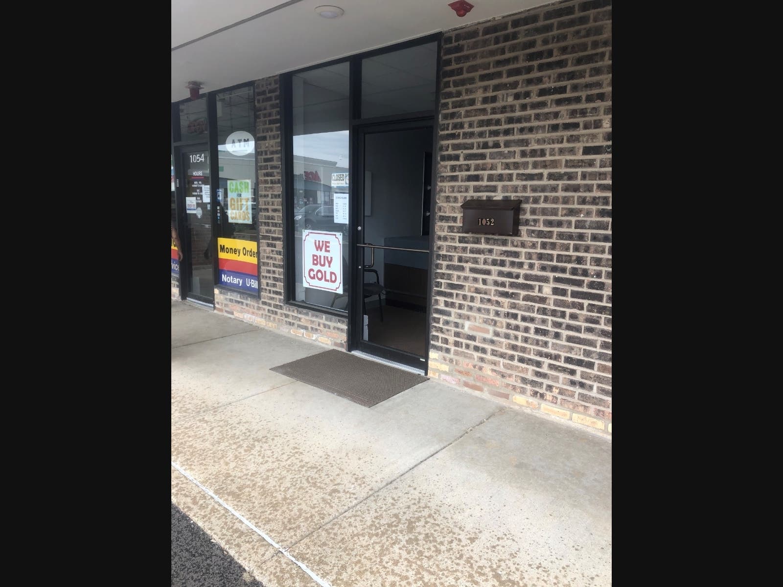 A photo of the business Monday showed the glass from the door removed.