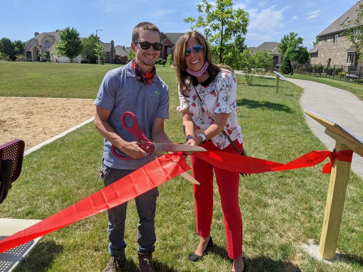 A ribbon cutting ceremony was held at the park July 2 to celebrate the July 3 opening of the StoryWalk.