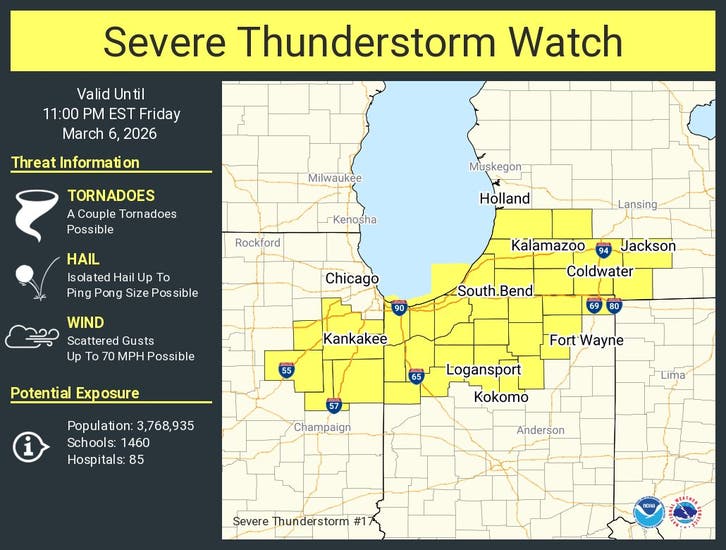 Severe Thunderstorm Watch Issued For Will County | Across Illinois, IL ...