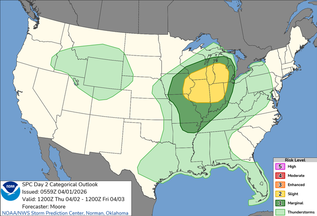 Tornado, Wind And Hail Threat With Possible Severe Storms Thursday For ...