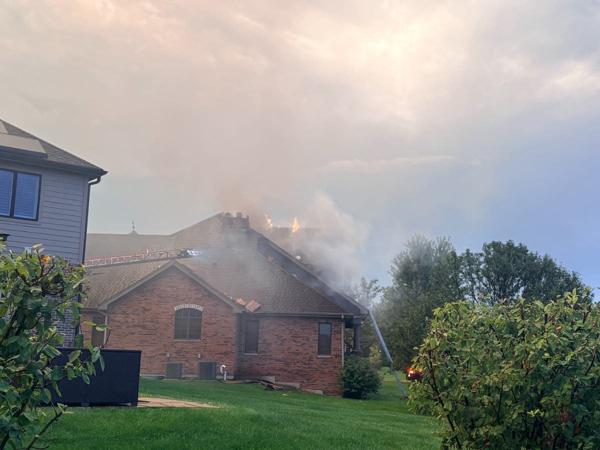 Fire crews arrived and found fire showing from the roof, in the area of the chimney, according to the fire district.