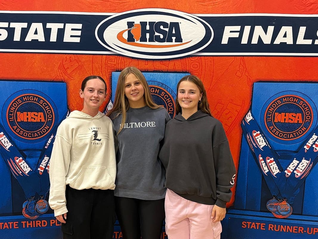 Grace Murray, Sophia Mietus, Danielle Fischer competed at the IHSA state finals for girls tennis.