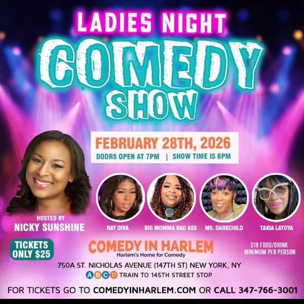Comic Nicky Sunshine  Hosts  February Ladies Night Showcase At Comedy In Harlem