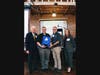 Pictured from left are: Brian Burton, President/CEO, Indiana Manufacturers Association; Larry Barker, Plant Manager at ARaymond Logansport; Doug Myers, Operations Manager at ARaymond; and Rachel Osting, 2023 Indiana Manufacturers Association Chair.