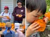 Students and parents loved making orange and clove pomanders.