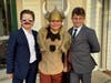 Three Upper Elementary Cobb School students dress up as historical figures for part of the school's annual Mystery History event.