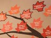 Leaves on the Interfaith Food Pantry Network's Giving Tree recognize Morristown Area Girl Scouts and other generous contributors to the food pantry.