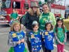 Members from Morristown Area Girl Scout Daisy Troop 98191 celebrate at the 2022 Morristown St. Patrick's Day parade.