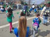 The view as seen by Morristown Area Girl Scouts while they march in the 2022 Morristown St. Patrick's Day parade.