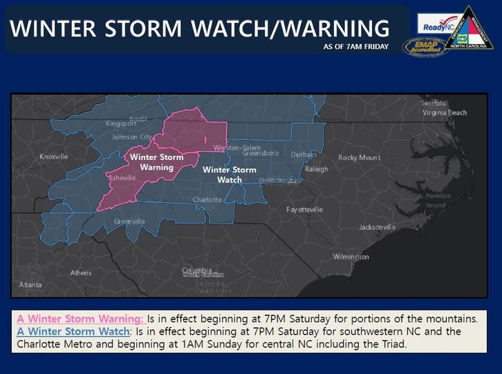 Winter Storm Watch Here s When Snow Sleet Will Start In NC 