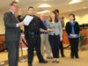 Officer Eric Scronce was sworn in at a Nov. 4 Town Board meeting in Mooresville.