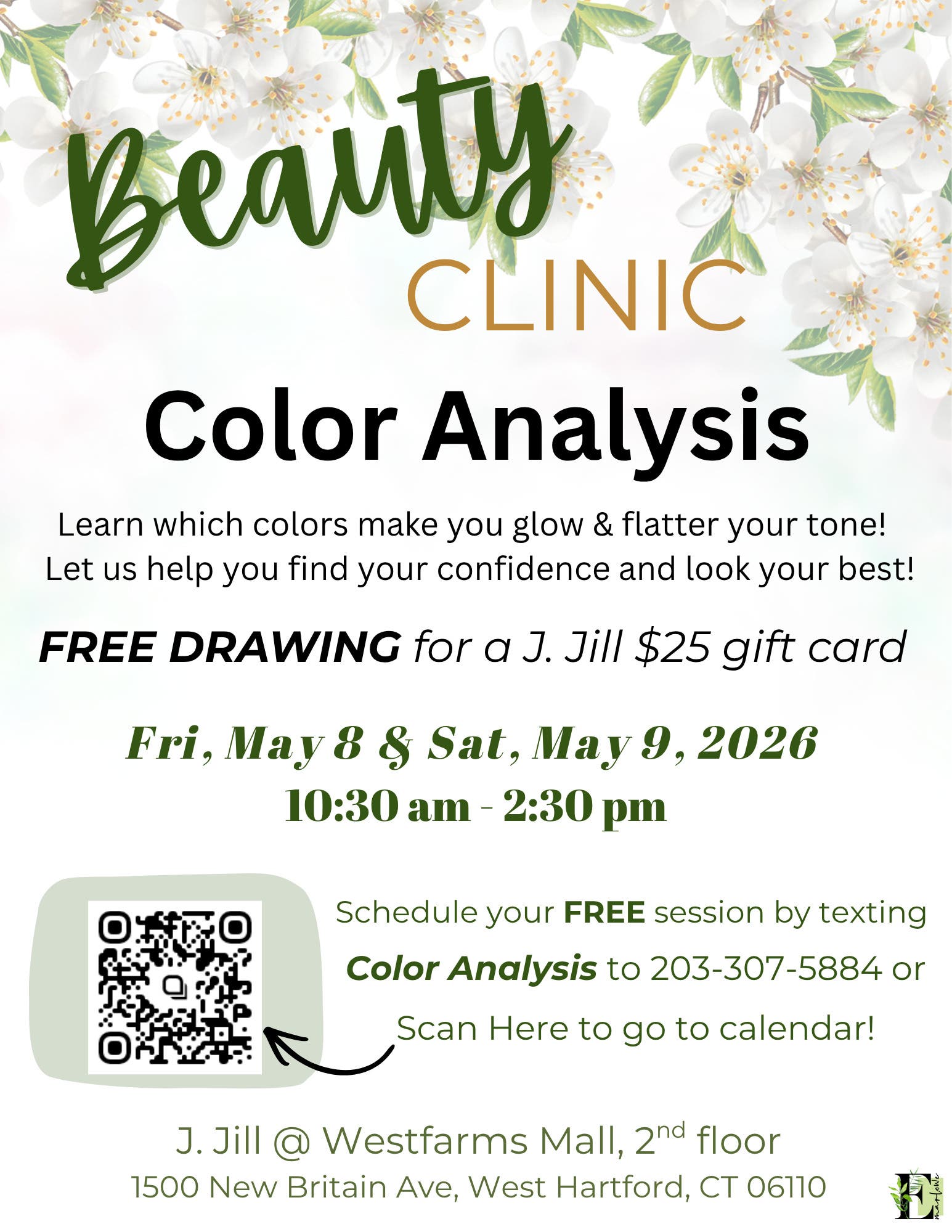 FREE Color Analysis Fri May 8 & Sat May 9