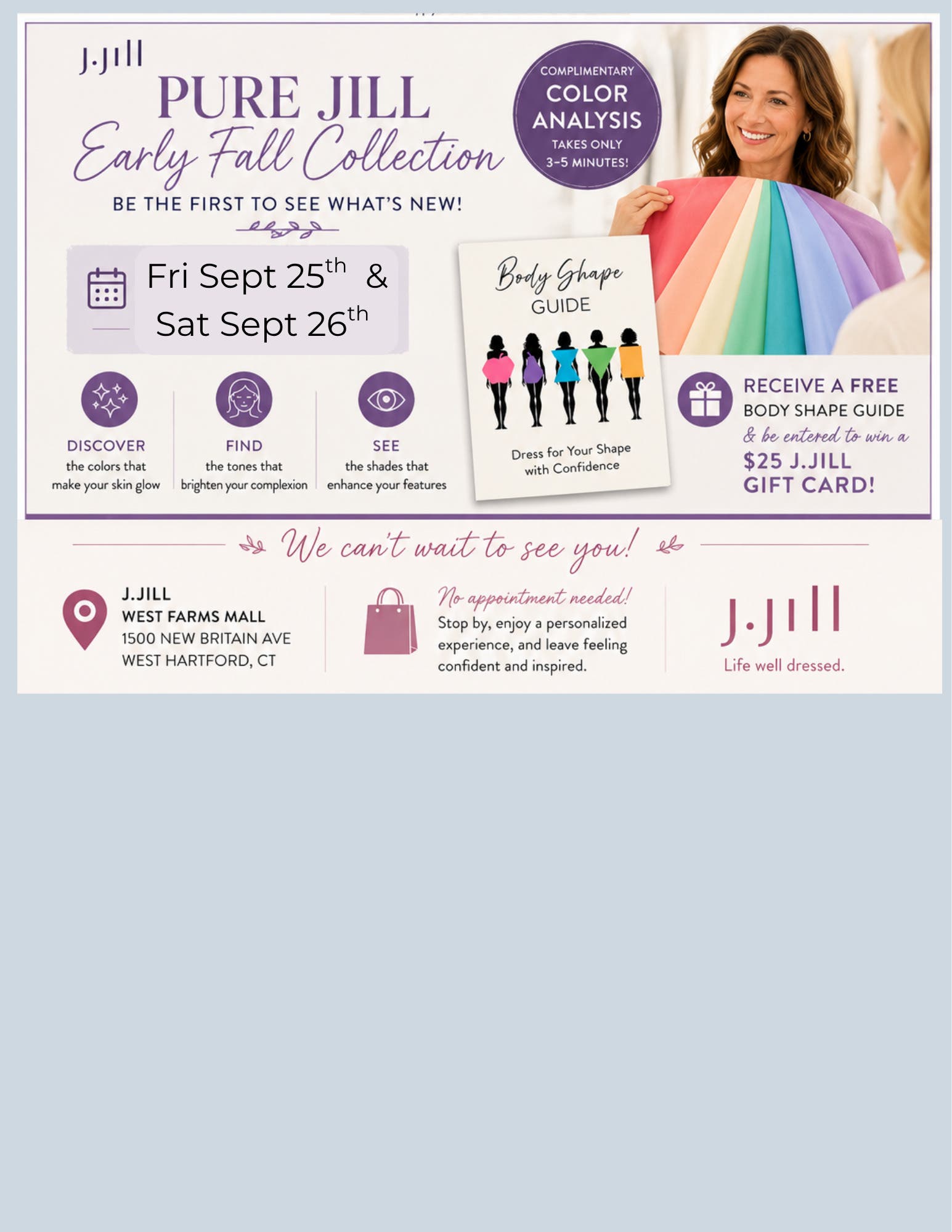 Color Analysis Friday 9/25 & Saturday 9/26