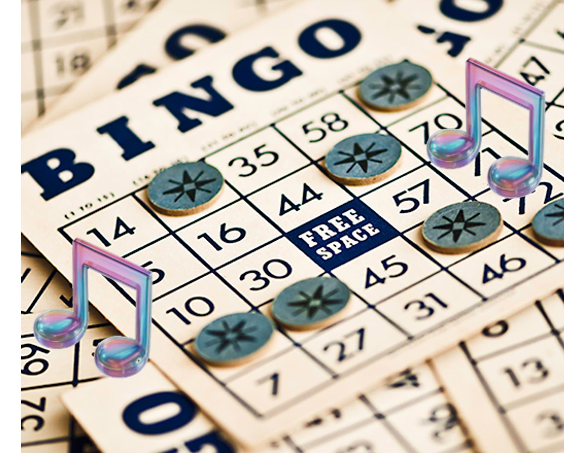 Music Bingo for Adults: Music from the 50s - 80s