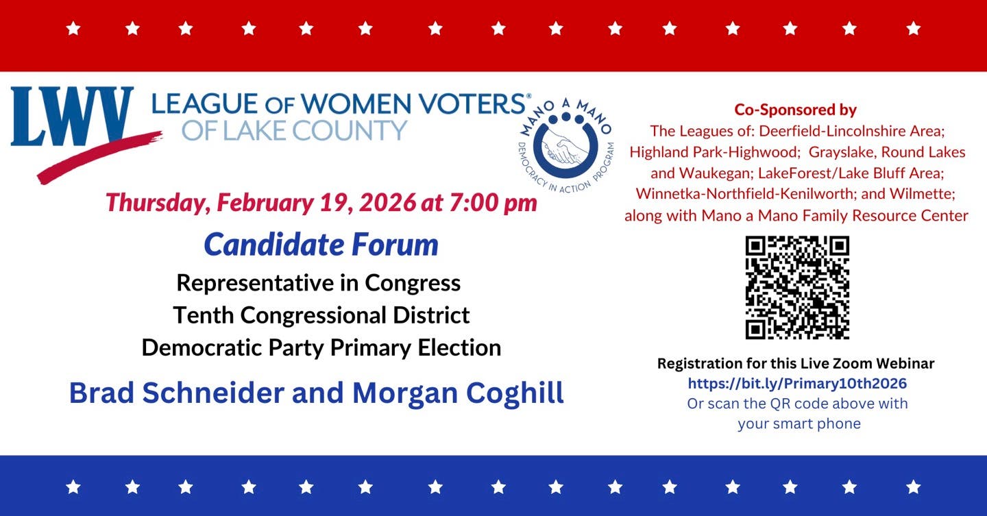 Forum for the 10th Illinois District, US House of Representatives Democratic Party Primary Election
