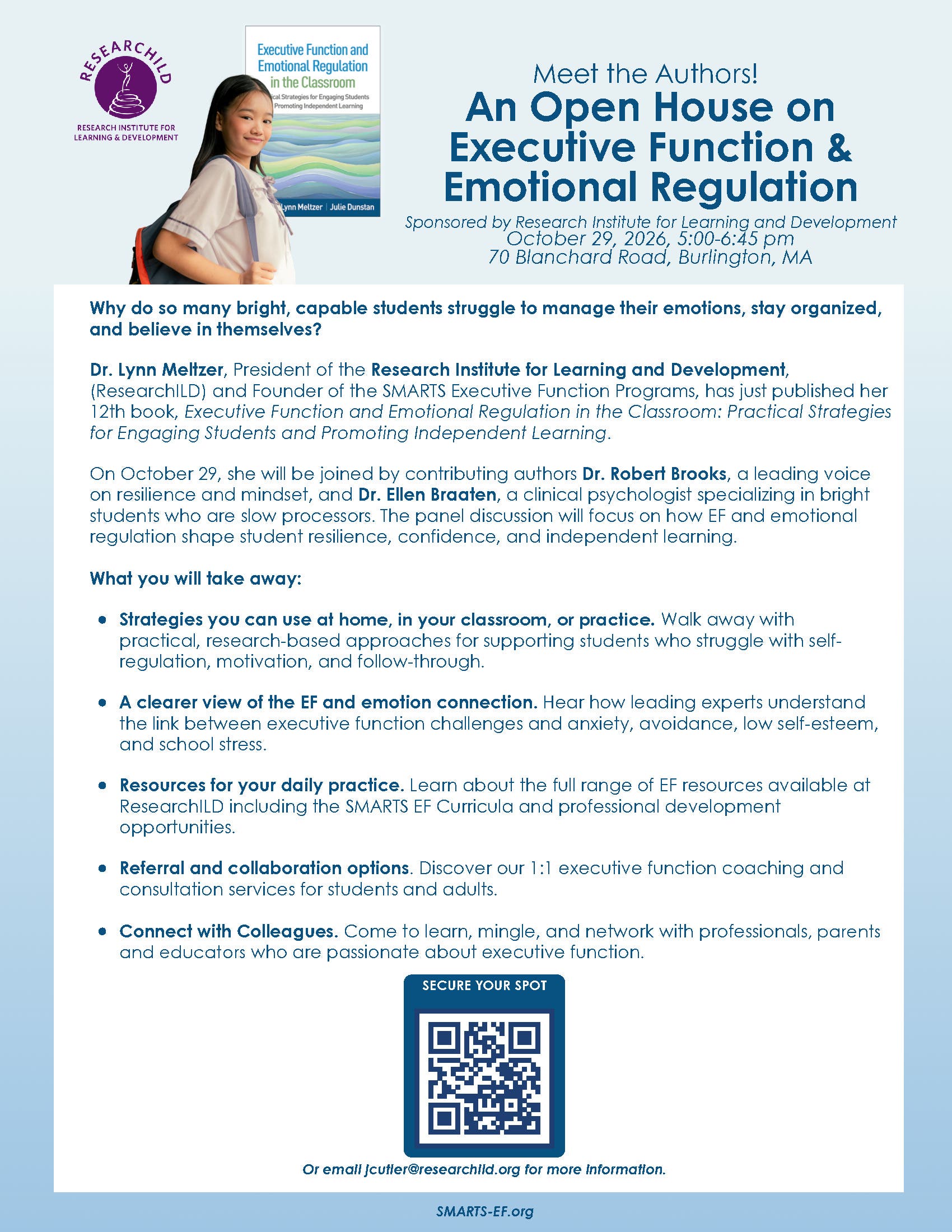 ResearchILD Book Panel Discussion and Open House on Executive Function and Emotional Regulation