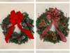 Examples of preordered wreaths. More designs are available on Dec. 5 during drive-through shopping at First Parish of Westwood.