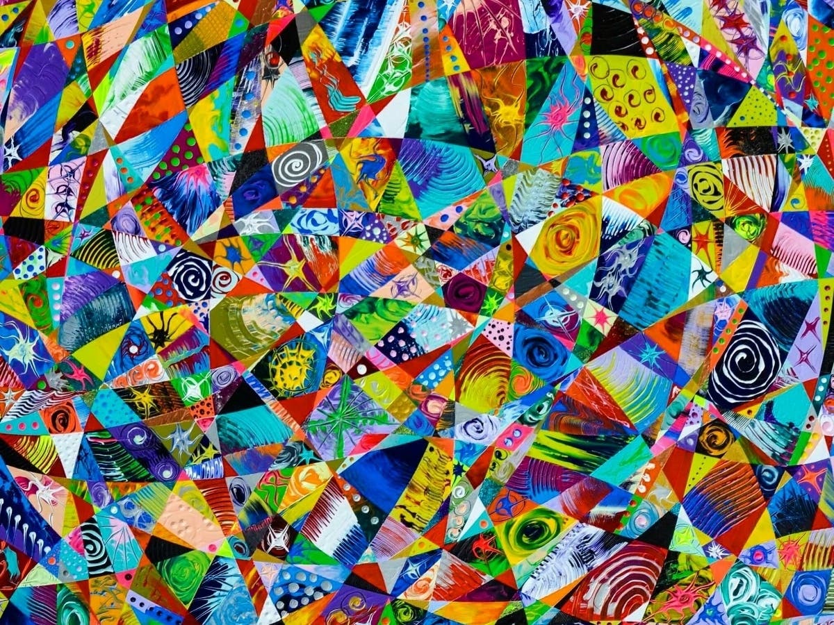 Martin Cervantez, Galaxy Quilt, Acrylic on canvas