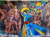 Lukman Ahmad, Dancing on the Battlefield, Acrylic on canvas, 98”x62” 