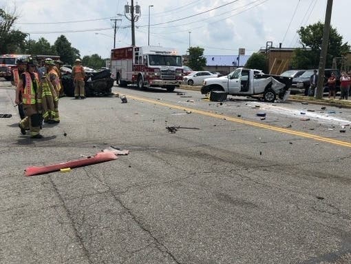 A four-vehicle crash in Hybla Valley injured eight people on Monday, Aug. 5.