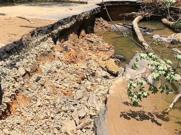 This is a look at the Kirby Road damage after the July 8 flash flooding in McLean.