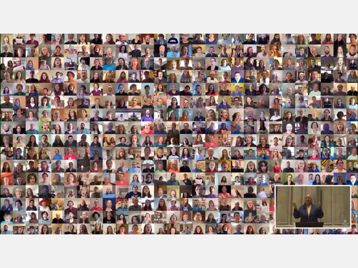 Hundreds of singers and musicians appeared for a virtual performance for Washington National Cathedral's Easter service.