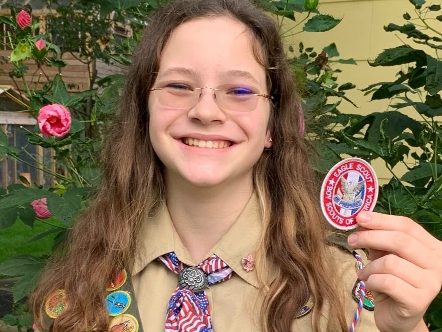 Katie Hunter of Vienna has become an Eagle Scout and is expected to be inaugurated in the first female class of Eagle Scouts in 2021.