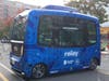 Relay, a driverless electric shuttle, launched for passenger service at the Mosaic District as part of a pilot program.