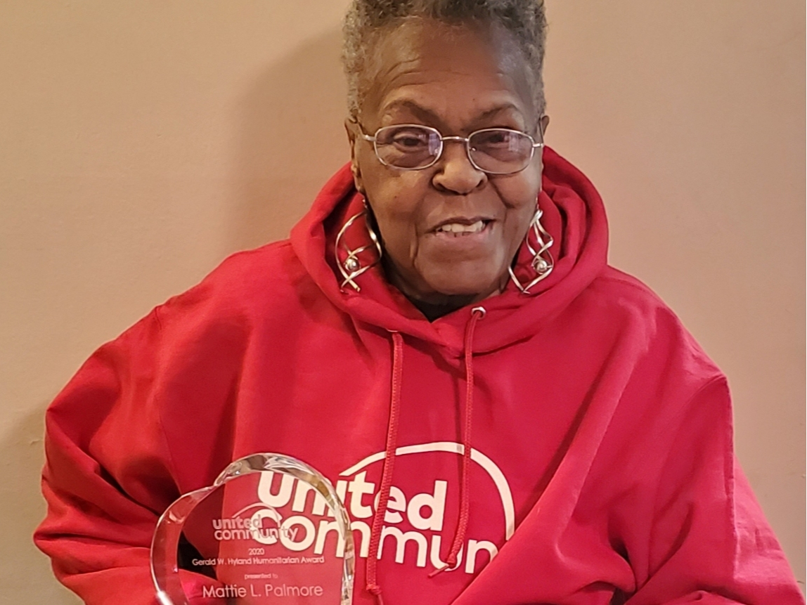 Mattie Palmore received the 2020 Gerry Hyland Humanitarian Award for her contributions to Mount Vernon and Gum Springs.