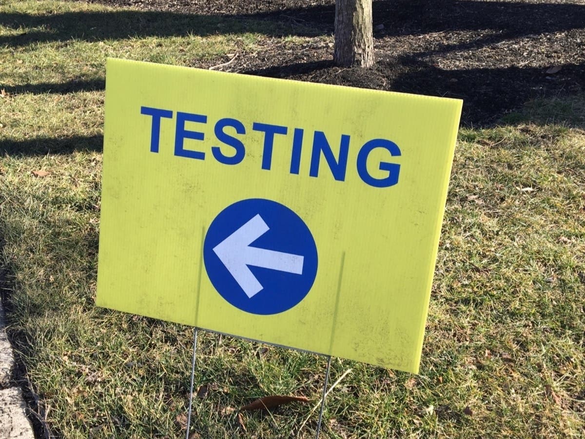 Virginia's positive average of COVID-19 tests is in the 6 percent range in the early days of April. 