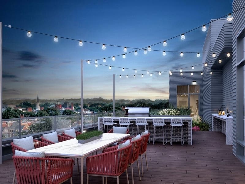 Muse, a condominium development project underway in Old Town North, will feature a rooftop terrace for residents.