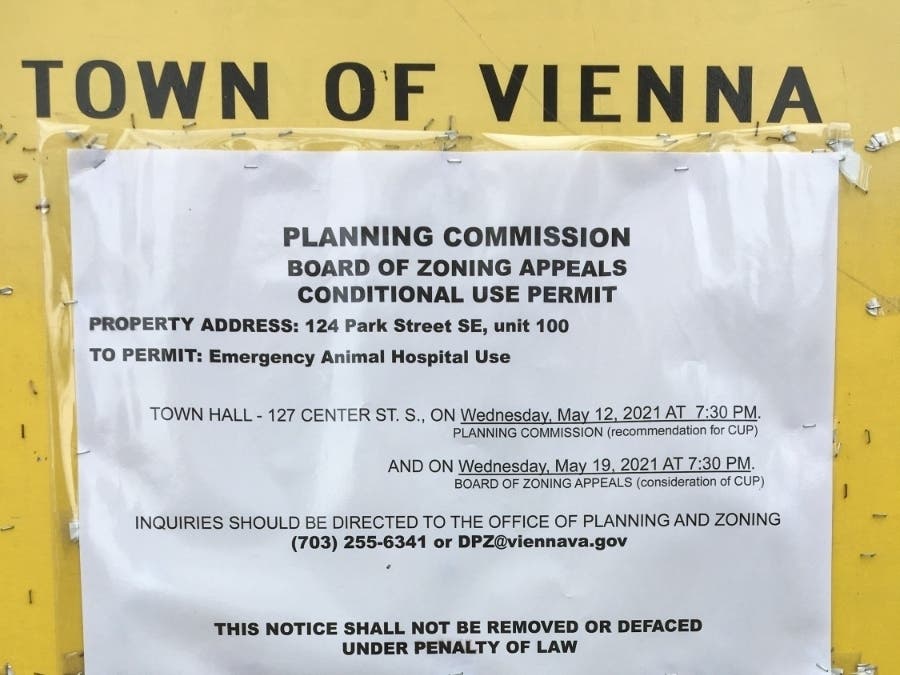 Veterinary Surgical Centers is proposing to expand to another floor in a commercial building in Vienna.