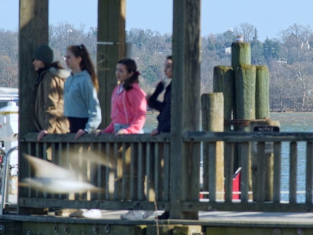 From left to right: Sophia Webster, Hallie Crawford, Charlotte Benson, Jasmine Williams perform in "The Seagull Project" at Bishop Ireton High School. 