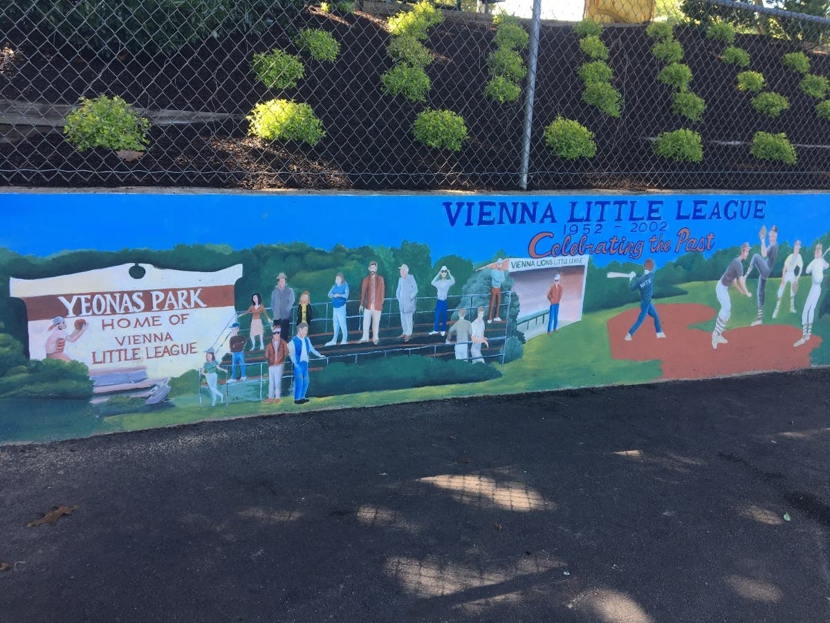 Dominion Energy workers volunteered to make improvements at Yeonas Park, home to the Vienna Little League and Virginia's 2021 Little League Major Baseball State Tournament.